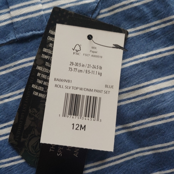 VOLCOM Baby NEW Long Sleeve Button Up Shirt & Denim Jogger Pants - Picture 12 of 14